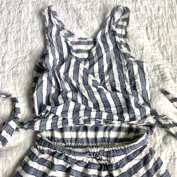 Madewell Striped Romper with Tie Back - Picture 7 of 13
